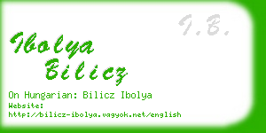 ibolya bilicz business card